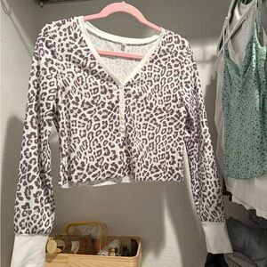 Leopard Print Long Sleeve Top